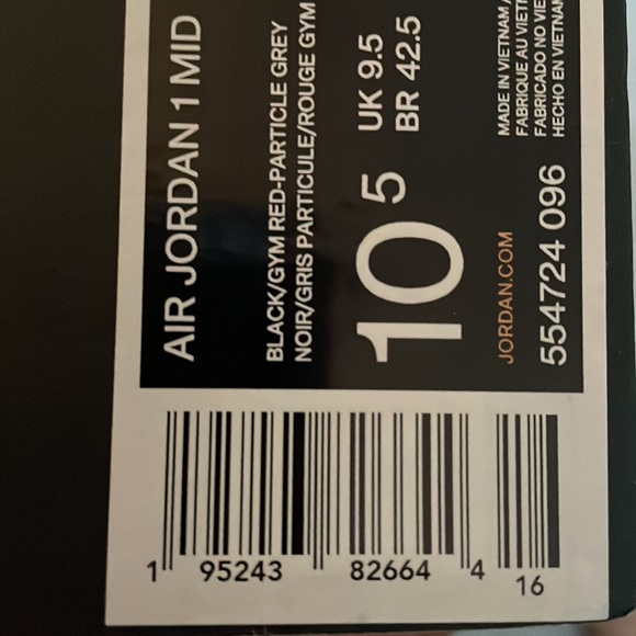 BRAND NEW AIR JORDAN 1 MID SHADOW RED 2021 - Picture 9 of 9